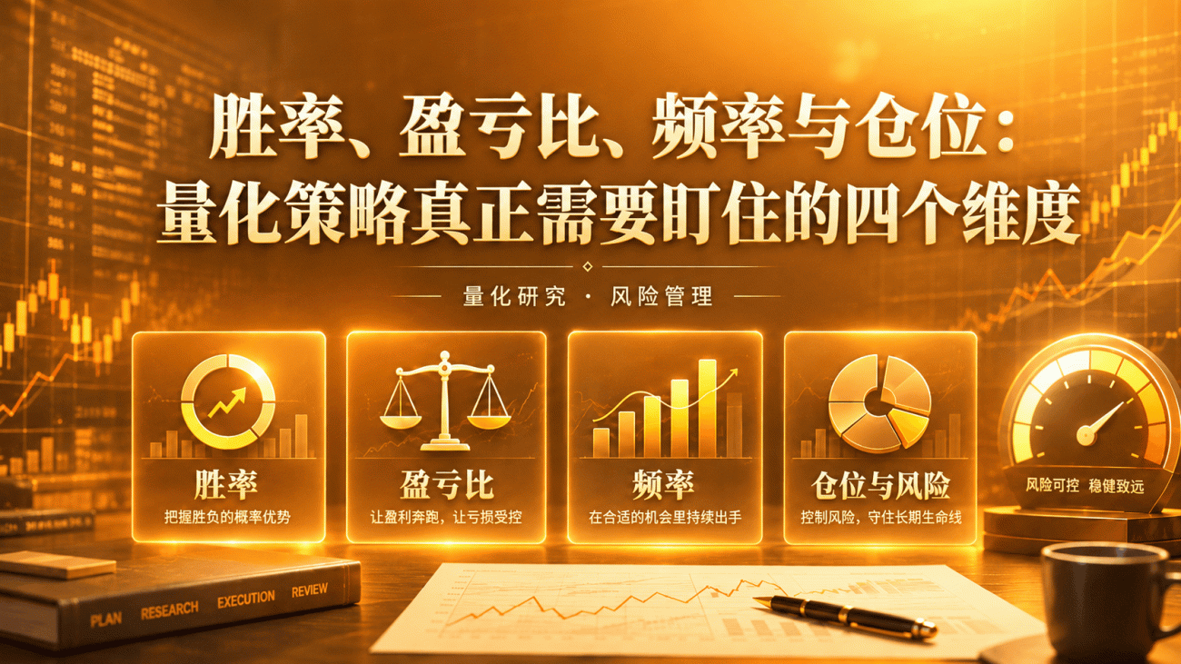 胜率、盈亏比、频率与仓位：量化策略真正需要盯住的四个维度