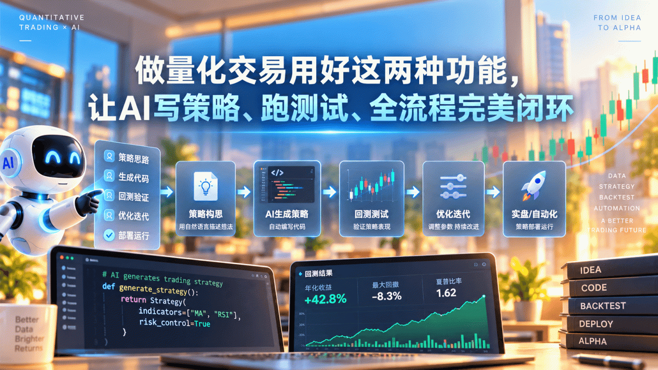 做量化交易用好这两种功能，让AI写策略、跑测试、全流程完美闭环